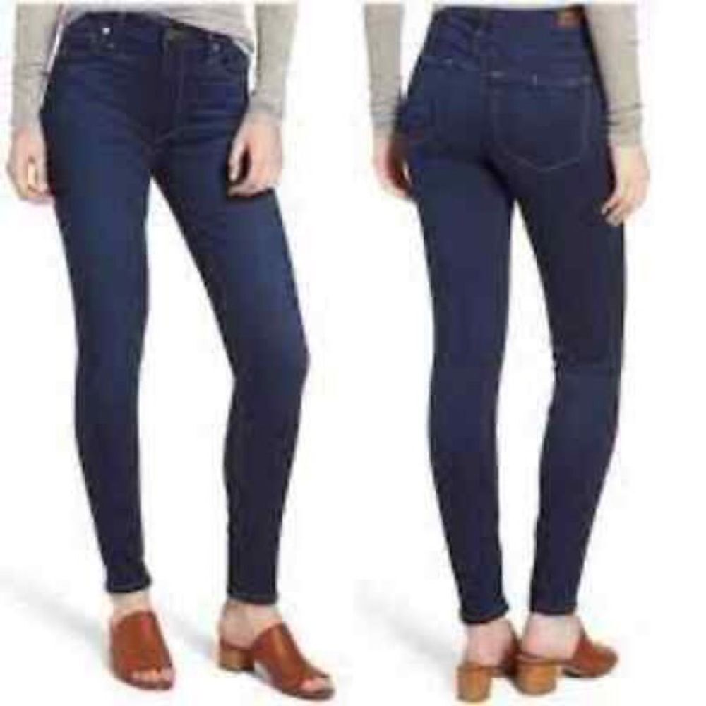 PAIGE Hoxton Ankle High Rise Skinny Jean 31 Charing Wash Dark